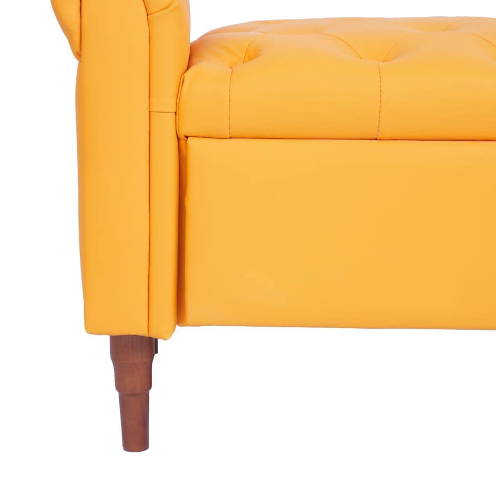2081-PU Leather Storage Sofa Stool - Orange_voghion.com